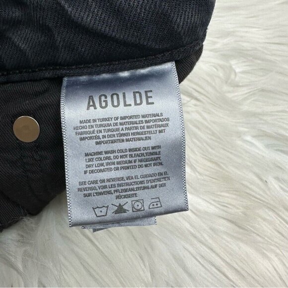 Agolde Women's Black Toni Mid-Rise Skinny Raw‎ Hem Designer Jeans W32-34/L27 - Picture 8 of 12